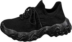 Women's Walking Shoes Non Slip Running Sneakers Comfortable Casual Platform Loafers Lightweight Mesh Breathable Slip On Air Cushion Tennis Gym Work Athletic Sneakers for Men Women