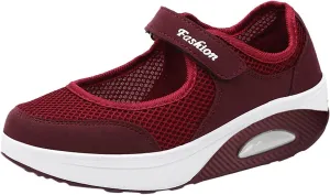 Women's Walking Shoes Orthotic Walking Sneakers Wide Width Non-Slip Sneakers Adjustable Breathable Platform Mesh Sandals