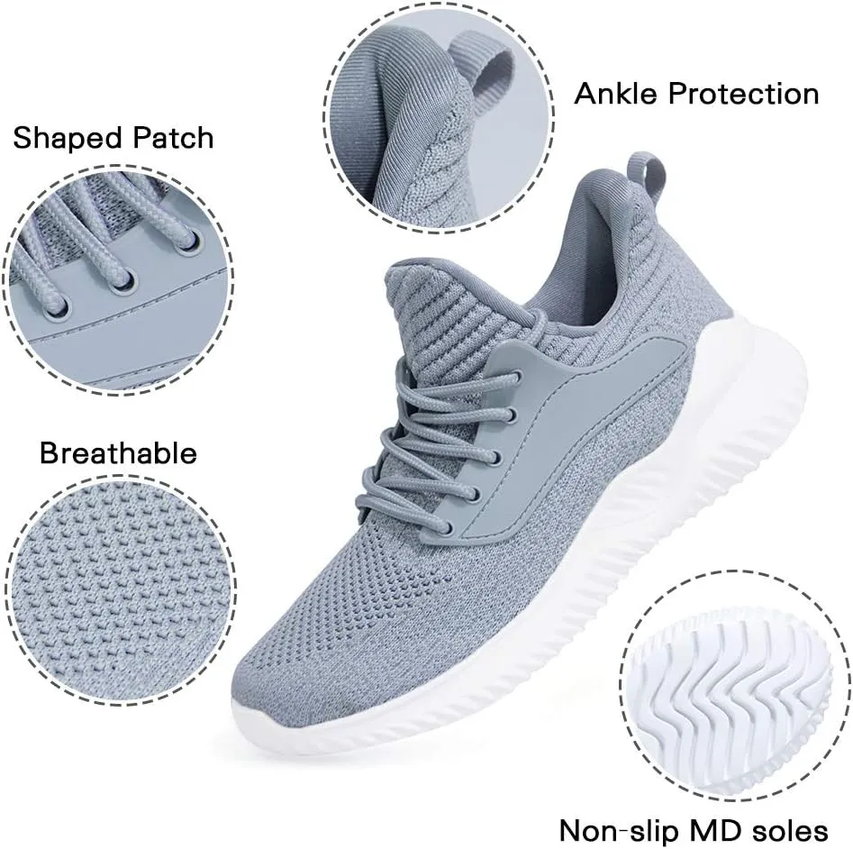 Womens Walking Shoes - Slip On Tennis Running Shoes Memory Foam Lightweight Work Sneakers for Indoor Outdoor Gym