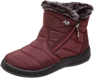 Womens Warm Boots Fur Lined Winter Snow Boots Waterproof Ankle Boots Outdoor Booties Comfortable Shoes for Women