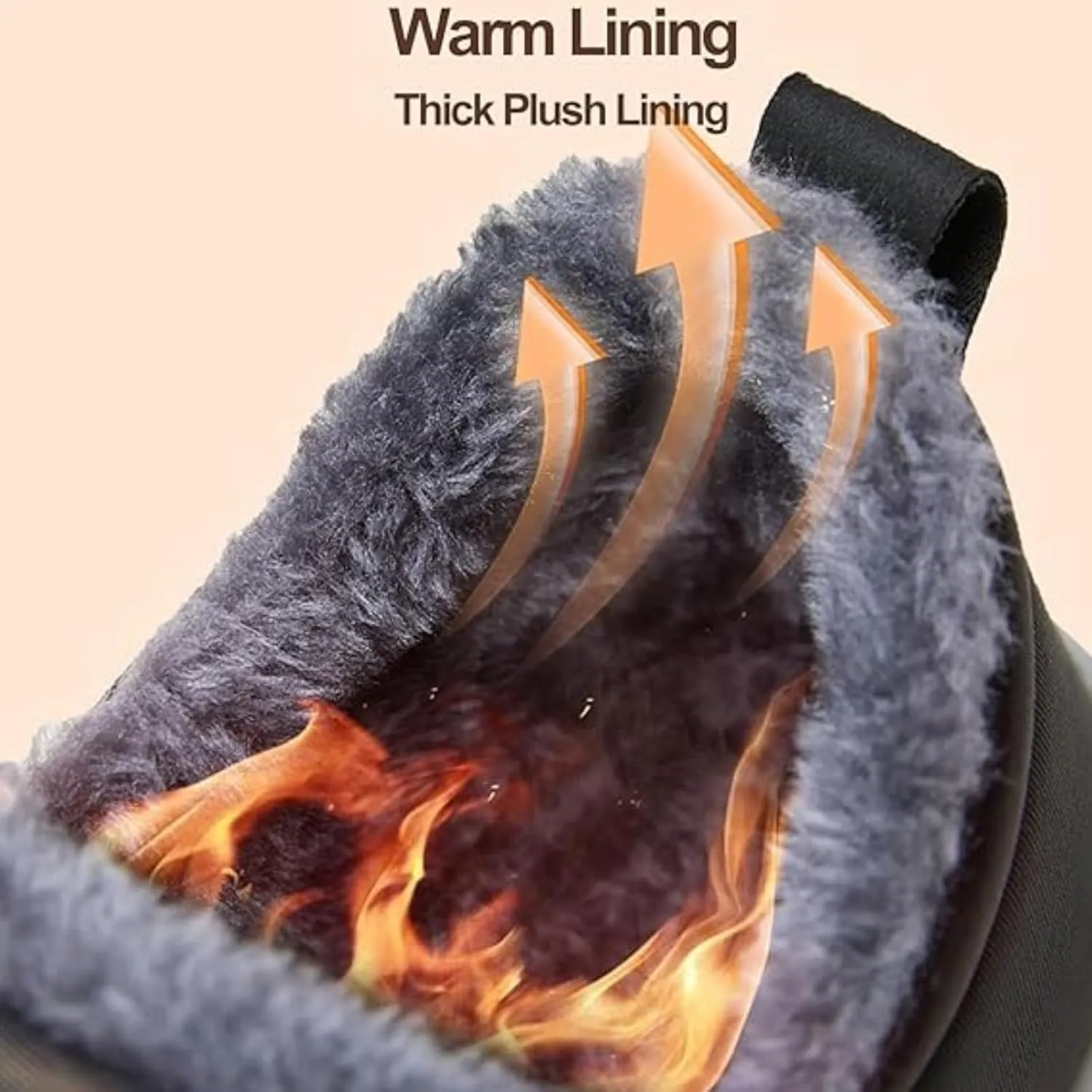 Women's Warm Sheepskin-Lined Boots Winter Snow Boots Comfortable Waterproof Orthopedic Ankle Boots Fur Fuzzy Slip On Warm Arch Support Shoes