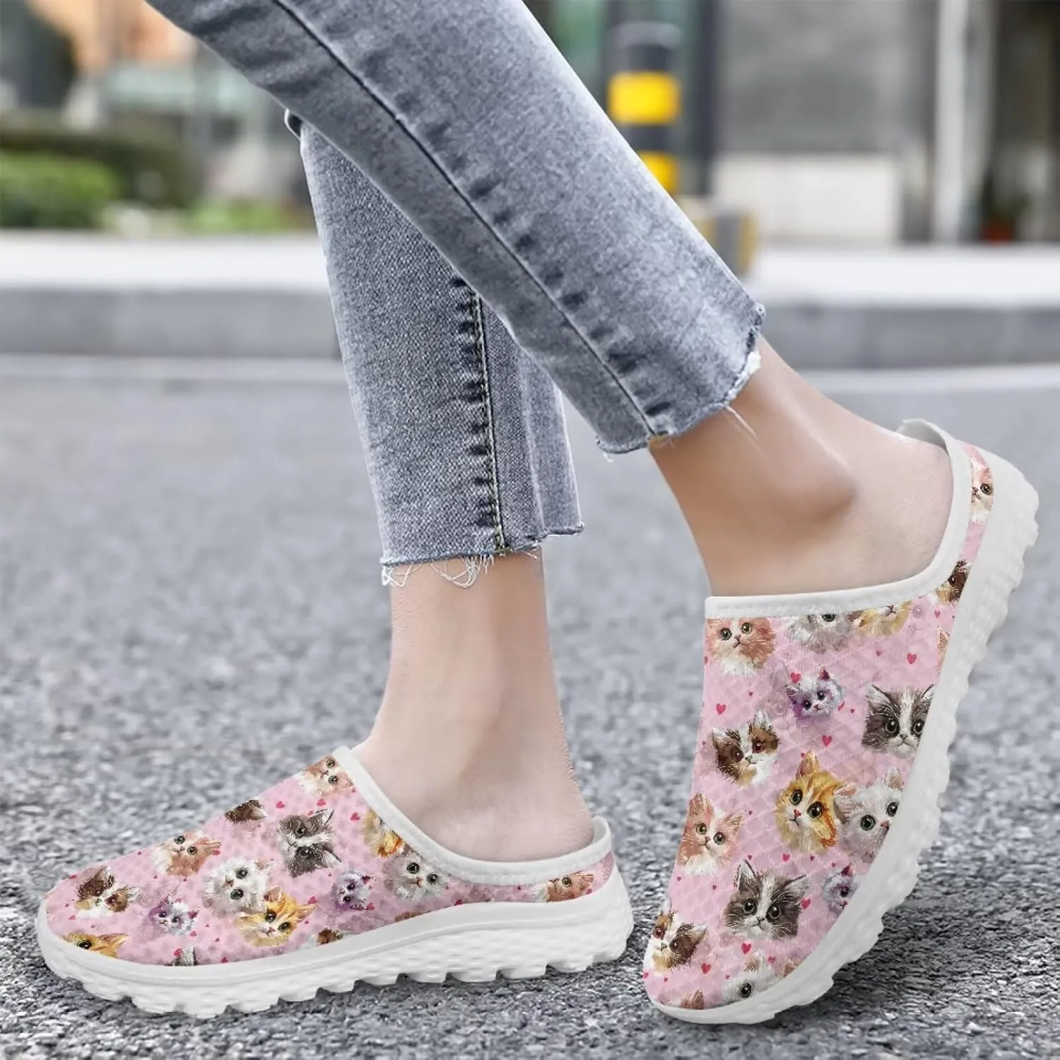 Womens Water Shoes Slip On Barefoot Aqua Shoes Women's Mules Clogs Mesh Flats with Non Slip Sole Closed Toe Slide