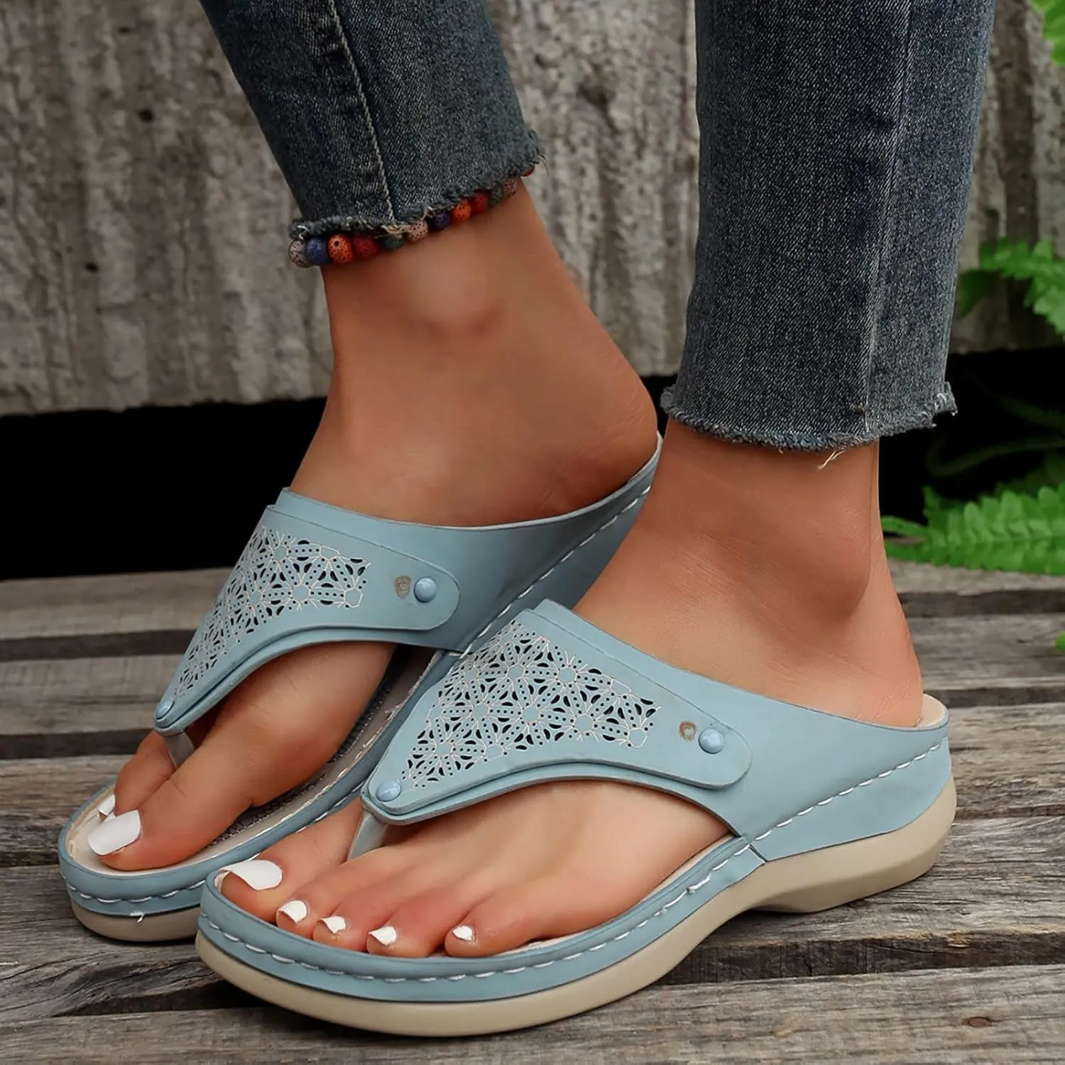 Womens Wedge Heel Sandals Open Toe Ankle Strap Dressy Summer Shoes Comfortable Platform Slides for Casual Beach Walking Outdoor Vacation Orthopedic Shoes for Women
