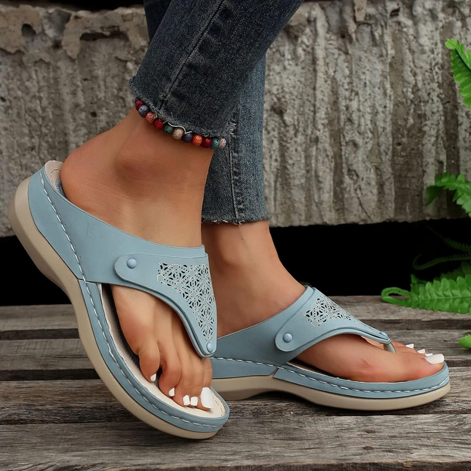 Womens Wedge Heel Sandals Open Toe Ankle Strap Dressy Summer Shoes Comfortable Platform Slides for Casual Beach Walking Outdoor Vacation Orthopedic Shoes for Women