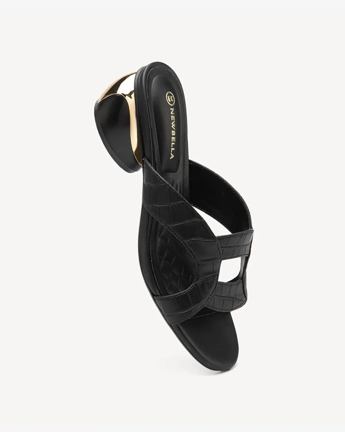 Women's Wide Width Heeled Mules - Round Toe Open-Toe Sandals for Wide Feet, Comfortable Slip-On Dressy Shoes