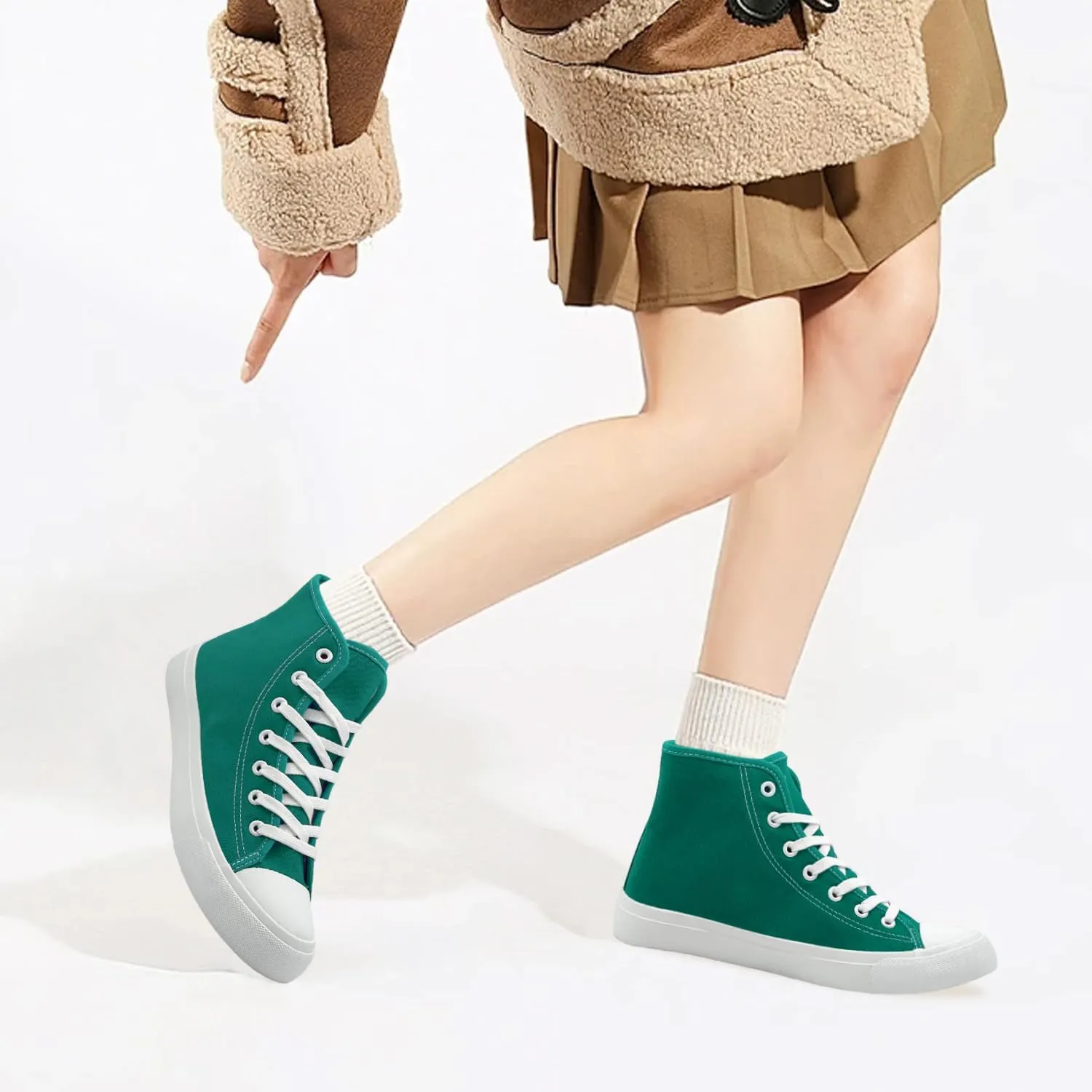 Womens Winter Snow Boots High Top Warm Canvas with Fur Lined Ankle Winter Sneakers
