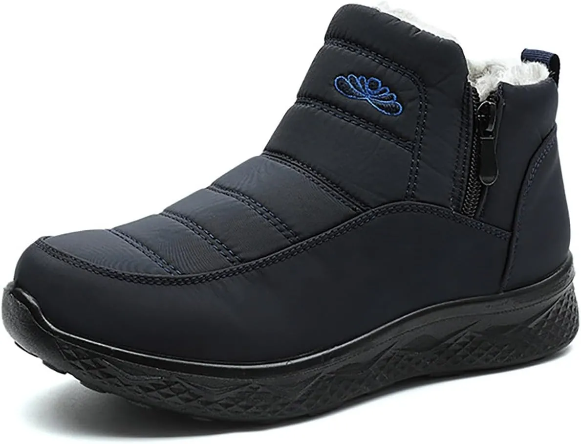 Womens Winter Snow Boots Women Ankle Booties Warm Fu𝐫 Lined 𝐖aterproof Insulated Slip On Outdoor Shoes