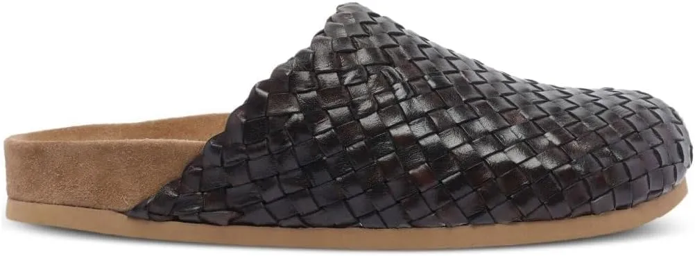 Woven Leather Mules For Women Boho Braided Slide Sandals Platform Chunky Heel Comfortable Summer Shoes For Beach Casual Work
