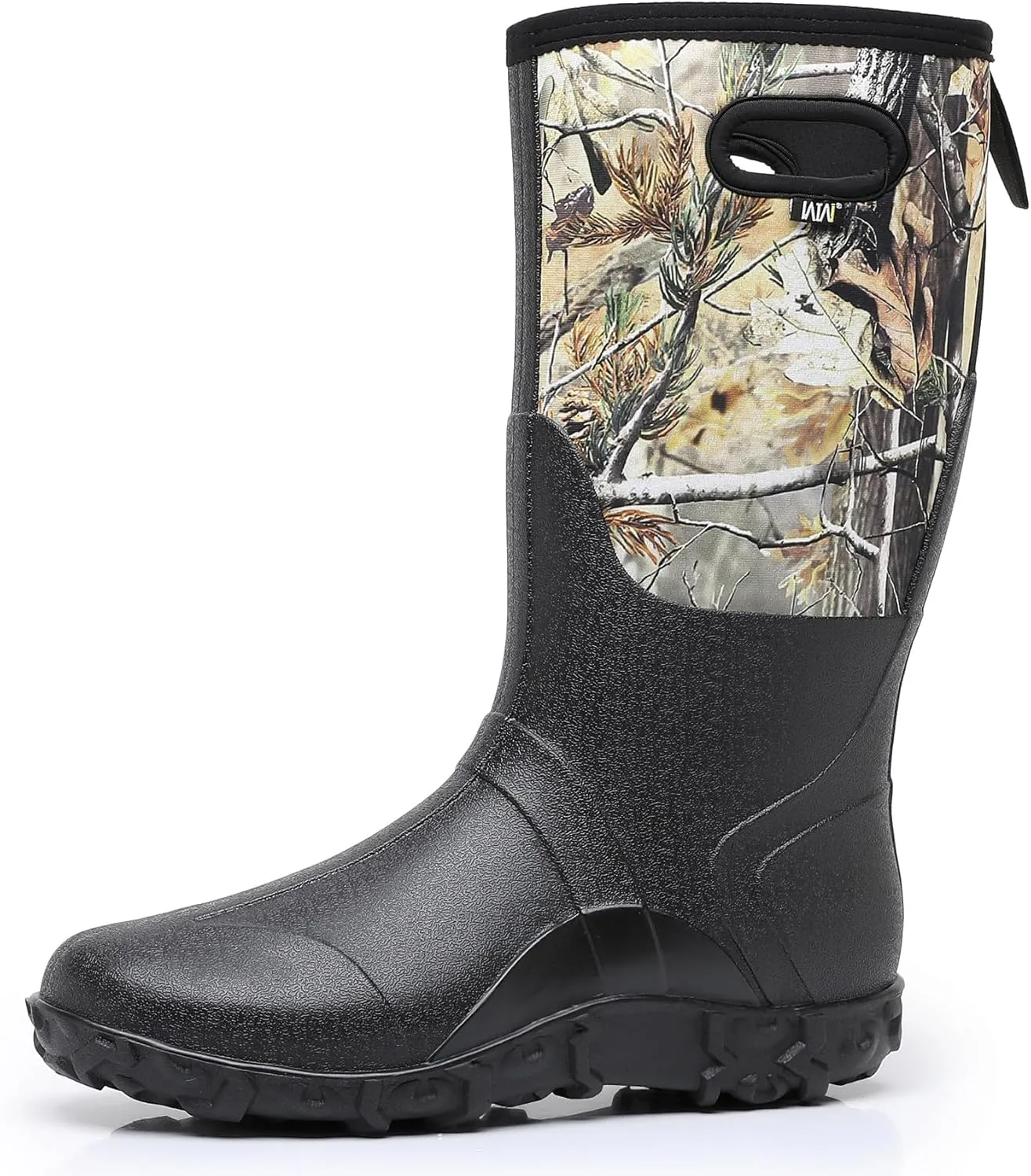 WTW Men's Rain Boots Neoprene - Waterproof Insulated Rubber Mud Boots for Men Winter Snow Work Boots Outdoor
