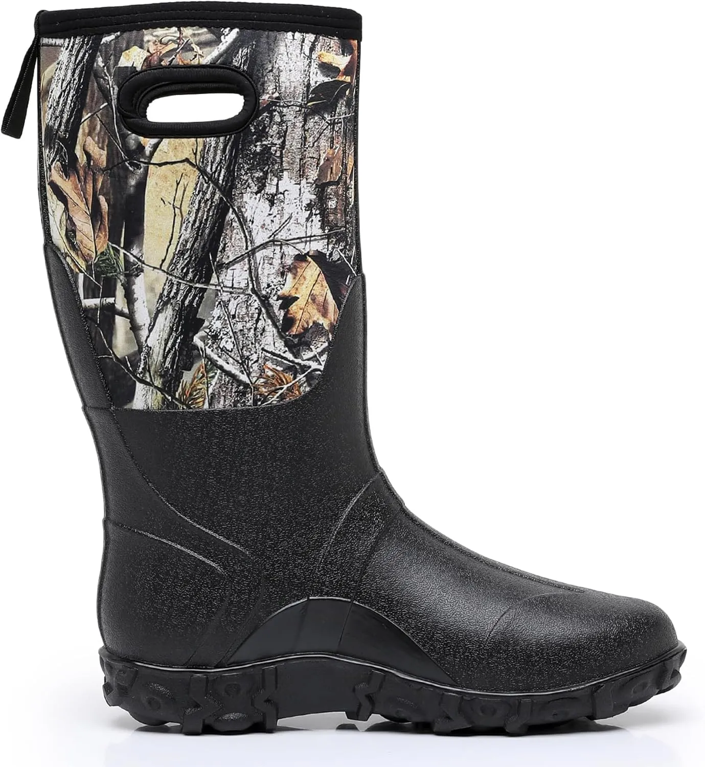 WTW Men's Rain Boots Neoprene - Waterproof Insulated Rubber Mud Boots for Men Winter Snow Work Boots Outdoor