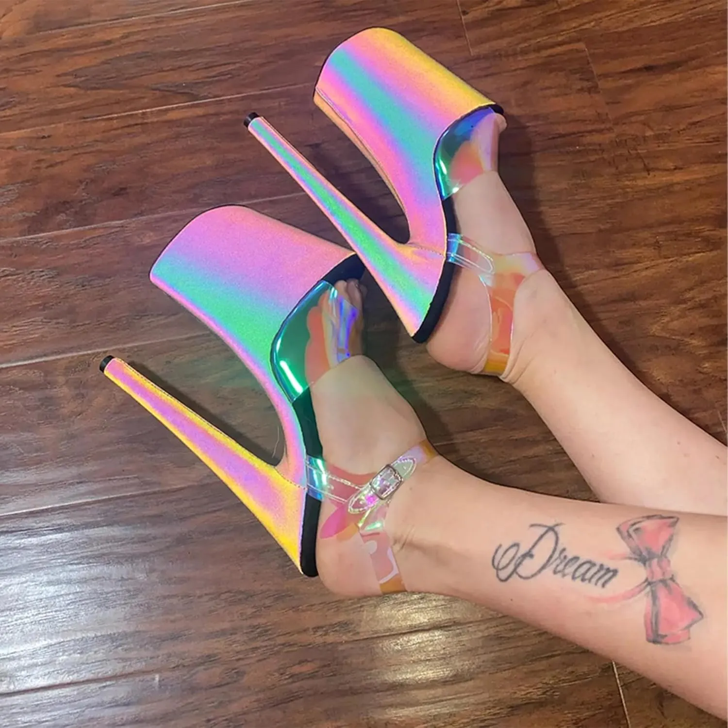WUXIN H&P Women's 8 Inch Exotic High Heel Sandal Platform Stiletto Pole Dance Shoes