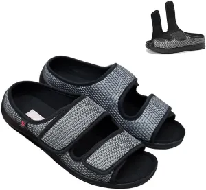 XGOPTS Diabetic Sandals for Women Men Extra Wide Diabetic Foot Shoes Swollen Feet Diabetic Edema Boots Slippers Non Slip Open Toe Adaptive Sandals Diabetic Arthritis Walking Shoes Adjustable Closure