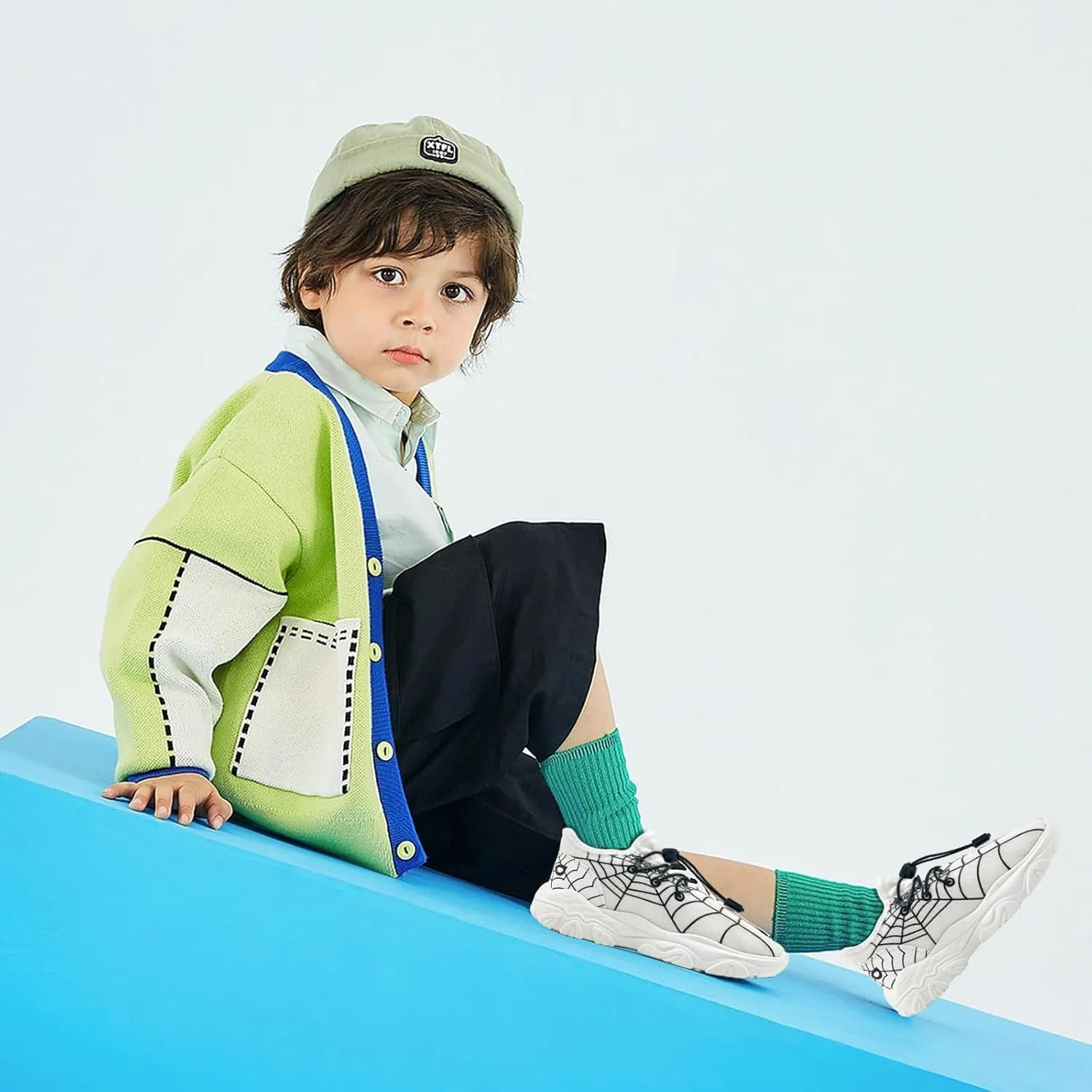 xinran & shengli Kids Boys Tennis Running Sneakers Girls Slip on Shoes Athletic Lightweight Gym Walking School Sport Shoes Toddlers Little Big Kids