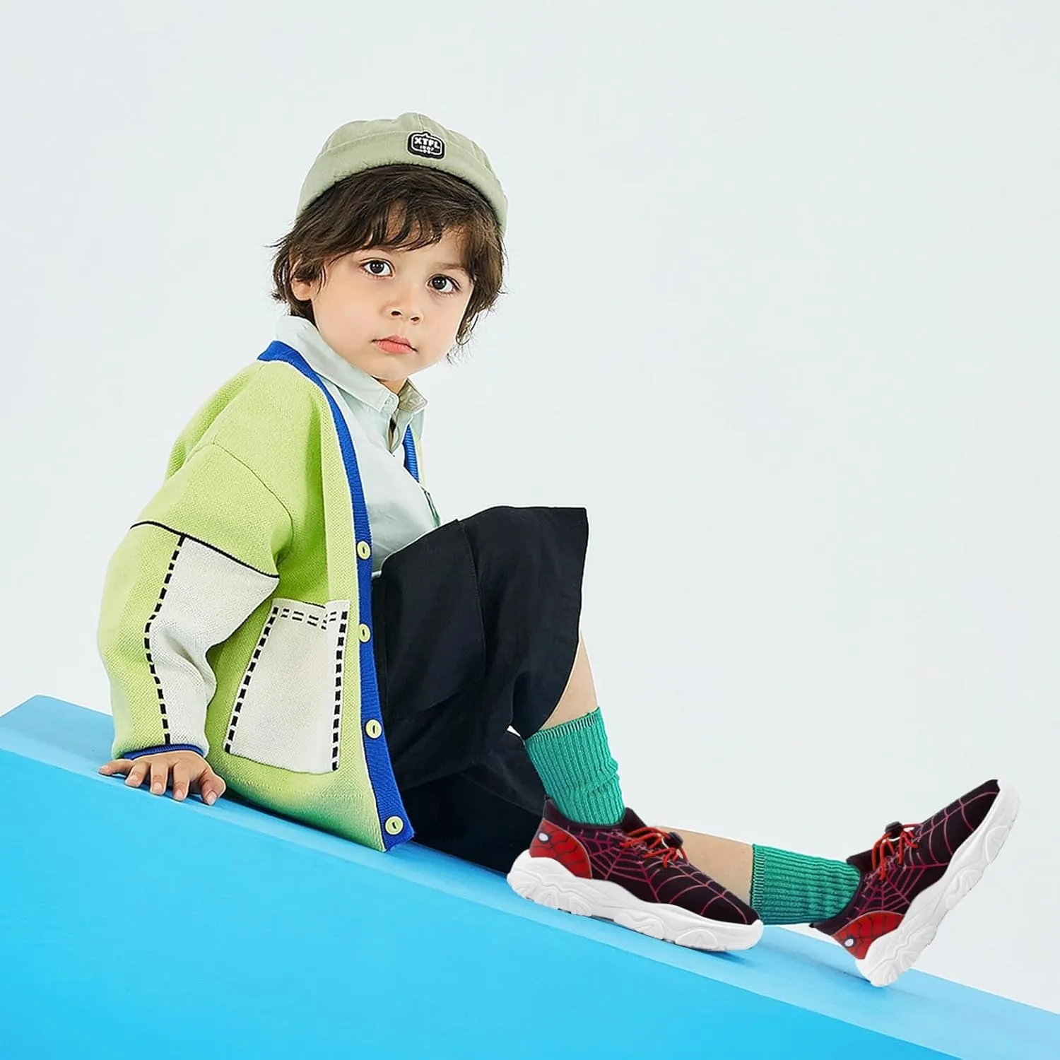 xinran & shengli Kids Boys Tennis Running Sneakers Girls Slip on Shoes Athletic Lightweight Gym Walking School Sport Shoes Toddlers Little Big Kids