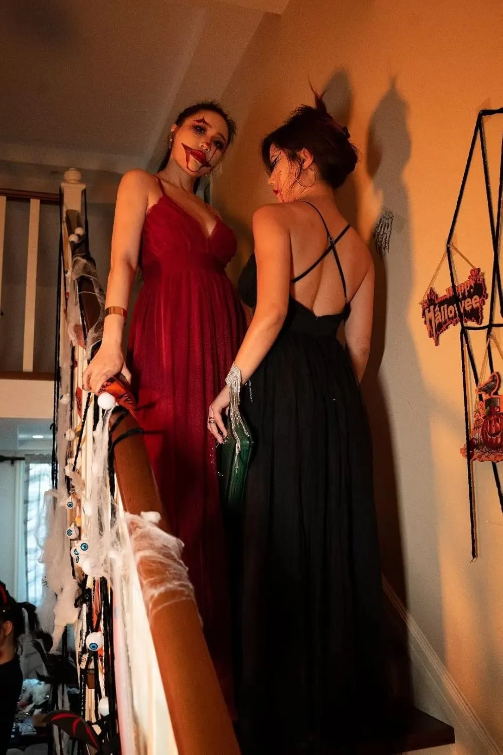XXTAXN Women's Sexy Deep V Neck Split Cocktail Party Formal Bridesmaid Maxi Dress