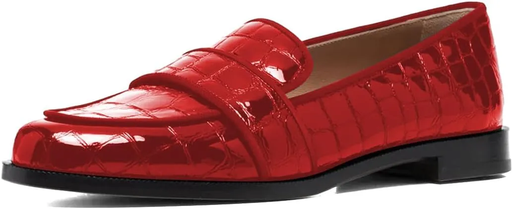 XYD Women's Closed Almond Toe Slip On Moccasins Low Heel Flats Comfy Formal Casual Office Work Dress Loafers Shoes