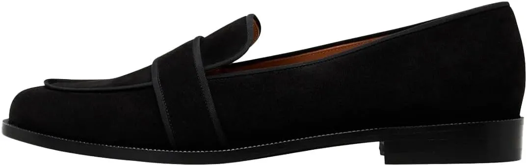 XYD Women's Closed Almond Toe Slip On Moccasins Low Heel Flats Comfy Formal Casual Office Work Dress Loafers Shoes