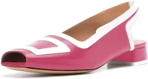 YDN Women Retro Square Toe Low Block Heel Patchwork Loafers Slingback Slip On Multicolored Office Ladies Dress Sandal Pumps