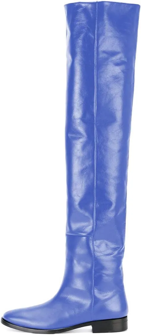 YDN Women Winter Over The Knee Boots Round Toe Flat Heel Riding Boots Pull On Warm Outfit Shoes Size 4-15 US
