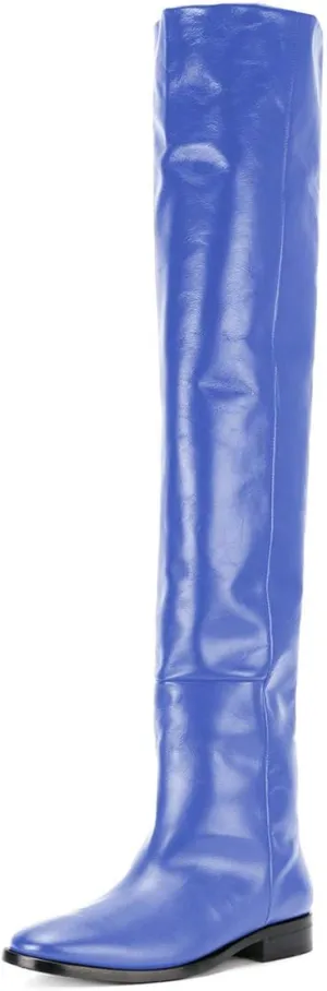 YDN Women Winter Over The Knee Boots Round Toe Flat Heel Riding Boots Pull On Warm Outfit Shoes Size 4-15 US