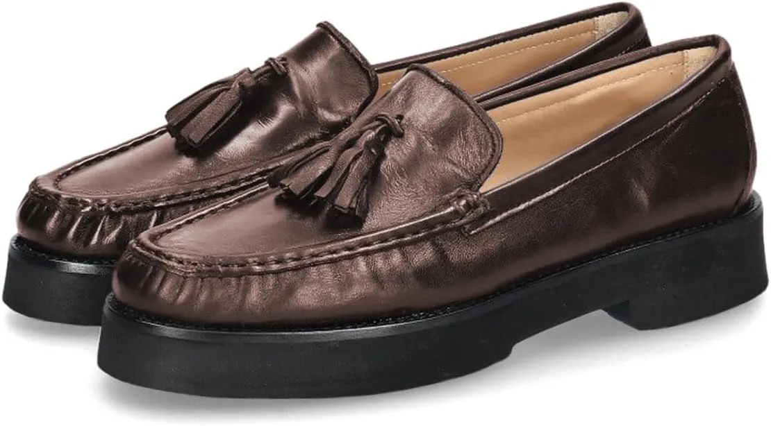 YDN Women's Classic Closed Toe Low Heels Loafers Pumps Tassels Slip On Moccasin Shoes Office Working Outfit Size 4-16 US