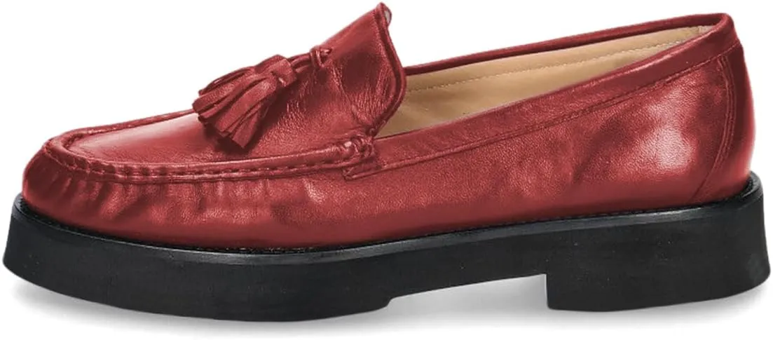 YDN Women's Classic Closed Toe Low Heels Loafers Pumps Tassels Slip On Moccasin Shoes Office Working Outfit Size 4-16 US