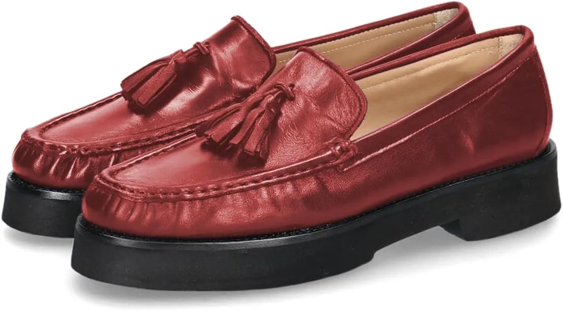 YDN Women's Classic Closed Toe Low Heels Loafers Pumps Tassels Slip On Moccasin Shoes Office Working Outfit Size 4-16 US