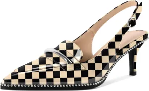 YODEKS Women's Slingback Heels Pointed Toe Low Heel 2.5" Loafers Shoes Size 5-13