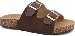 YOKI GIENNA-48Y Girls Sandals with Adjustable Double Buckles, Cushioned Cork Flats, Girls Summer Sandals