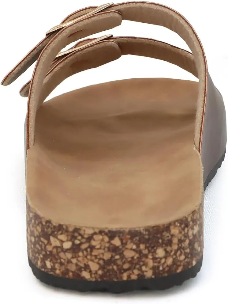 YOKI GIENNA-48Y Girls Sandals with Adjustable Double Buckles, Cushioned Cork Flats, Girls Summer Sandals