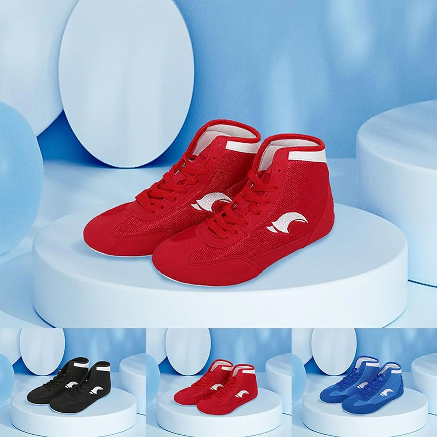 Youth Wrestling Shoes Kids Boys Girls Boxing Shoes Fitness Sneakers High Top Men Wrestling Training Shoes Adults