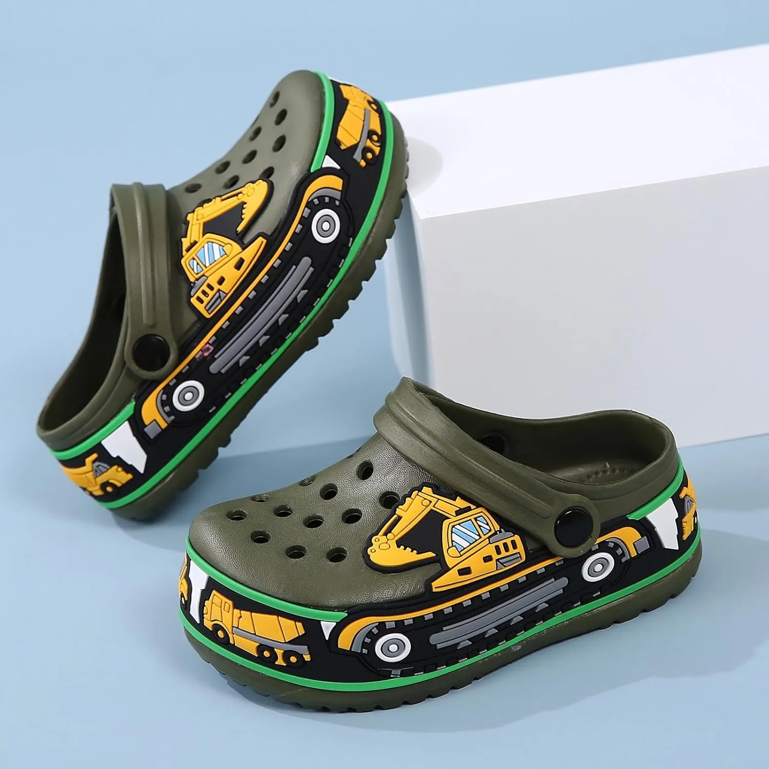 YUKTOPA Girls Boys Clogs Shoes Cartoon Slides Sandals Little Kid's Slip-on Garden Shoes Lightweight Beach Pool Shower Slippers