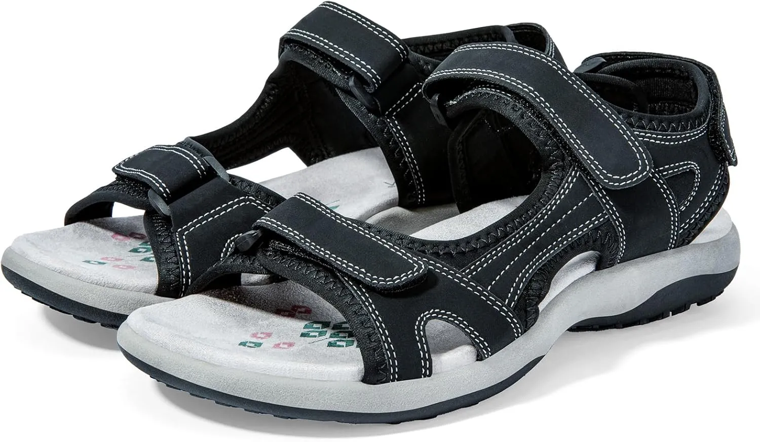 Zelaprox Women Comfortable Walking Sandals with Arch Support Hiking Sandals Casual Summer Athletic Sandals for Outdoor with 3 Adjustable Hook and Loop Strap