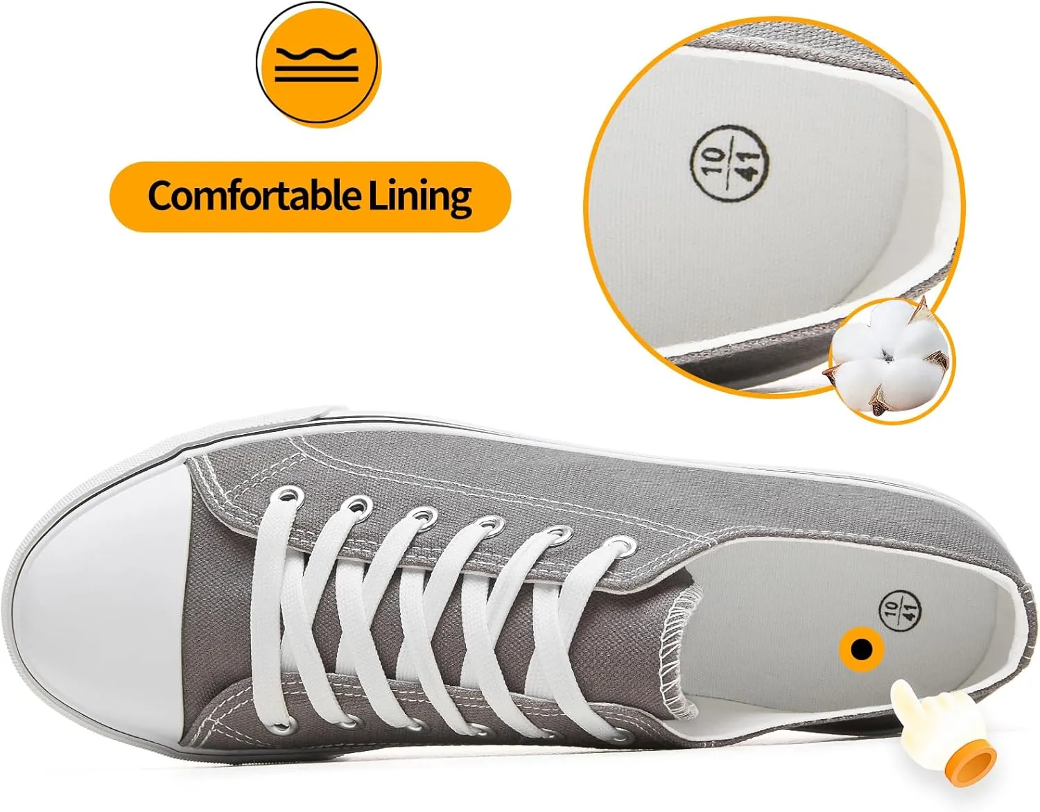 ZGR Mens Classic Casual Shoes,Lace-up Fashion Sneakers,Low Top Canvas Sneakers for Men