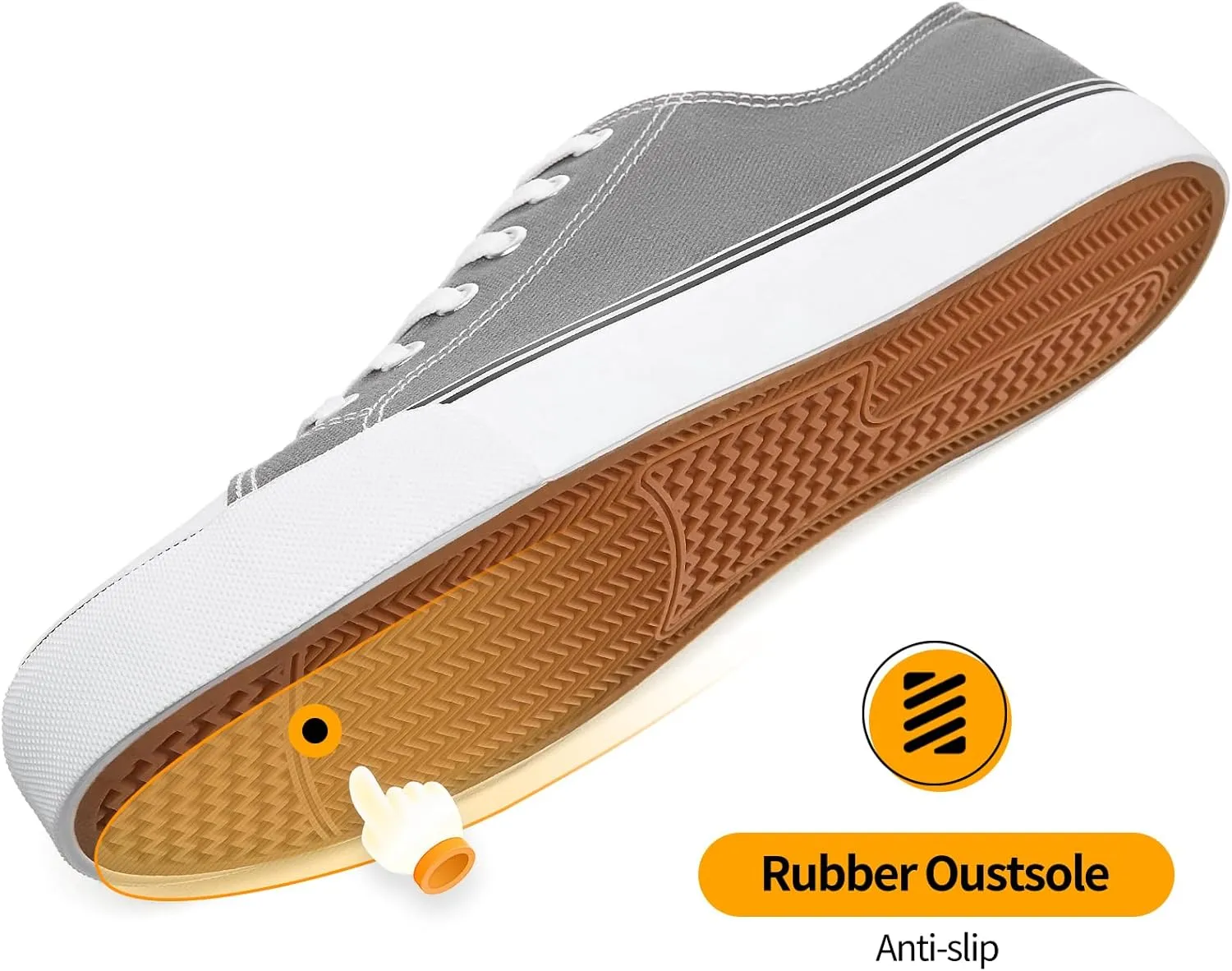 ZGR Mens Classic Casual Shoes,Lace-up Fashion Sneakers,Low Top Canvas Sneakers for Men