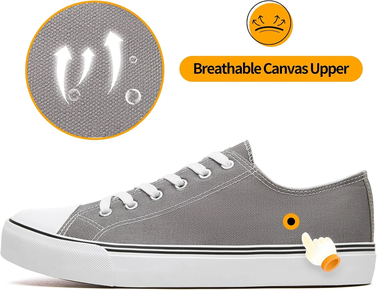 ZGR Mens Classic Casual Shoes,Lace-up Fashion Sneakers,Low Top Canvas Sneakers for Men