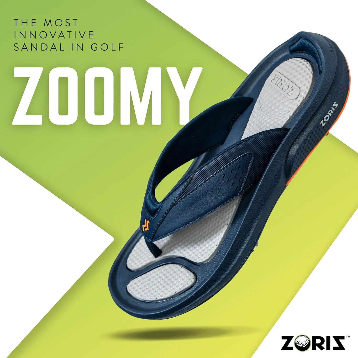 ZORIZ Zoomy Golf Sandals - Unisex Golf Flip Flops With Removable Tornado Golf Cleats - Mens and Womens Sandals for Walking, Beach, or Sports
