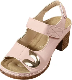 ZSpzx Heeled Sandals for Women Wide Width Slingback Peep Toe Adjustable Strappy Chunky Block Sandal Backless Mules Ladies Cushion Footbed Non Slip Casual Shoes for Party Wedding Walking Vacation