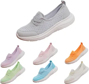 ZWRXW Women's Orthopedic Loafers Slip-On Walking Shoes Arch Support & Non-Slip Breathable Shoes Low Top Fashion Sneakers Lightweight Outdoor Hiking Sneakers